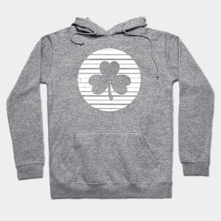 Vintage Shamrock Silhouette - White - St. Patricks Day Hoodie